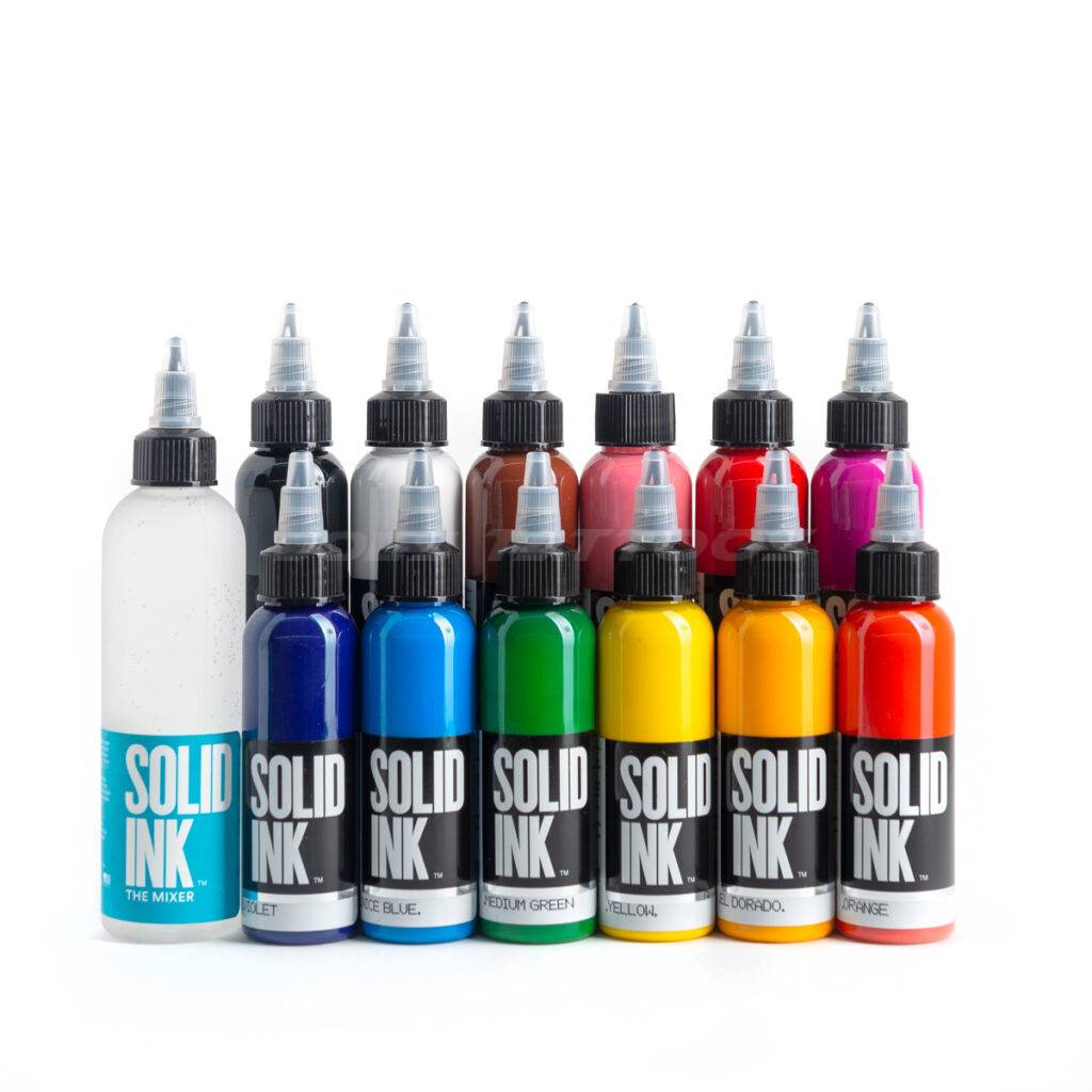 Can Ink Solidify Solid ink 12 color set 1oz - Joes Tattoos & Supplies