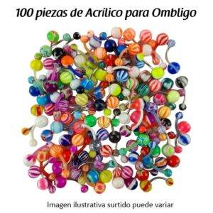 100 piezas acrílico ombligo mixto