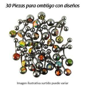 30 Piezas de ombligo con diseño mixto
