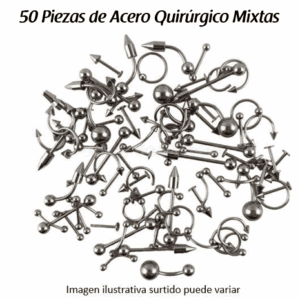 50 piezas Acero Quirúrgico mixto